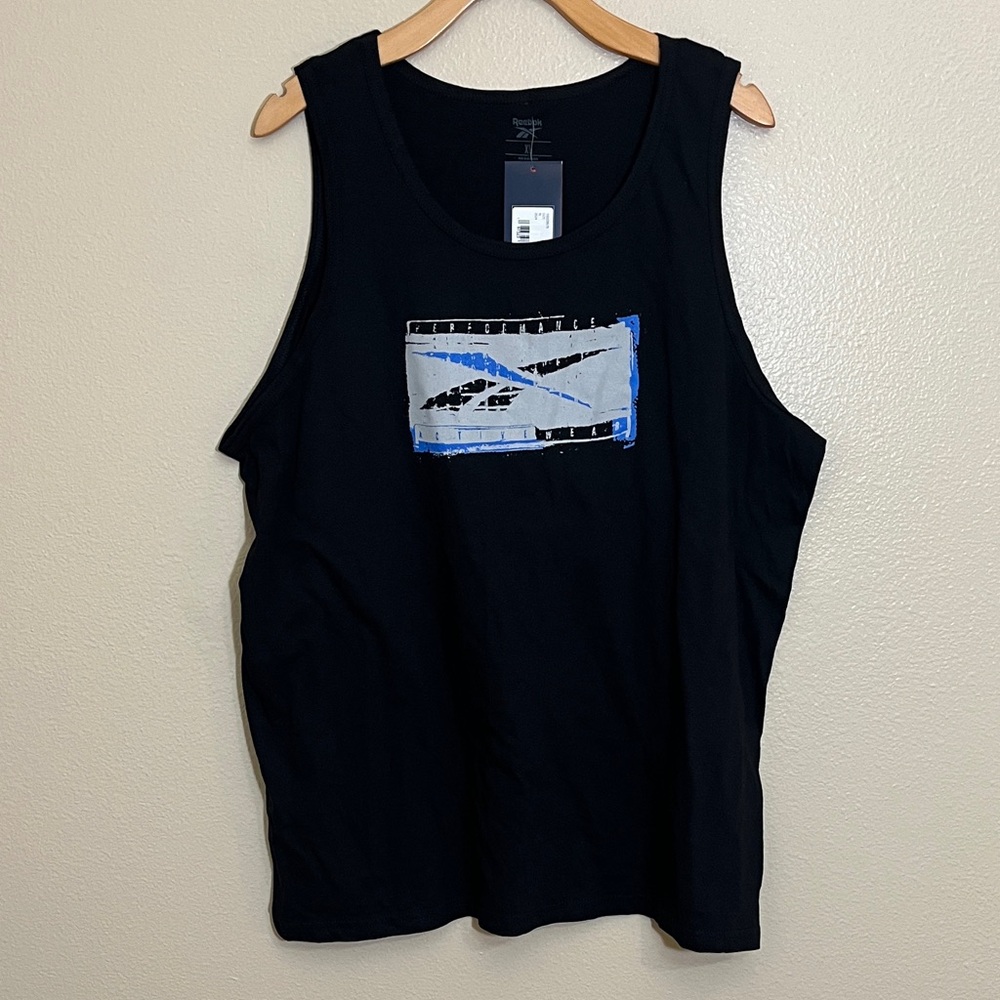 NWT Reebok Black Tank Top with Logo Patch